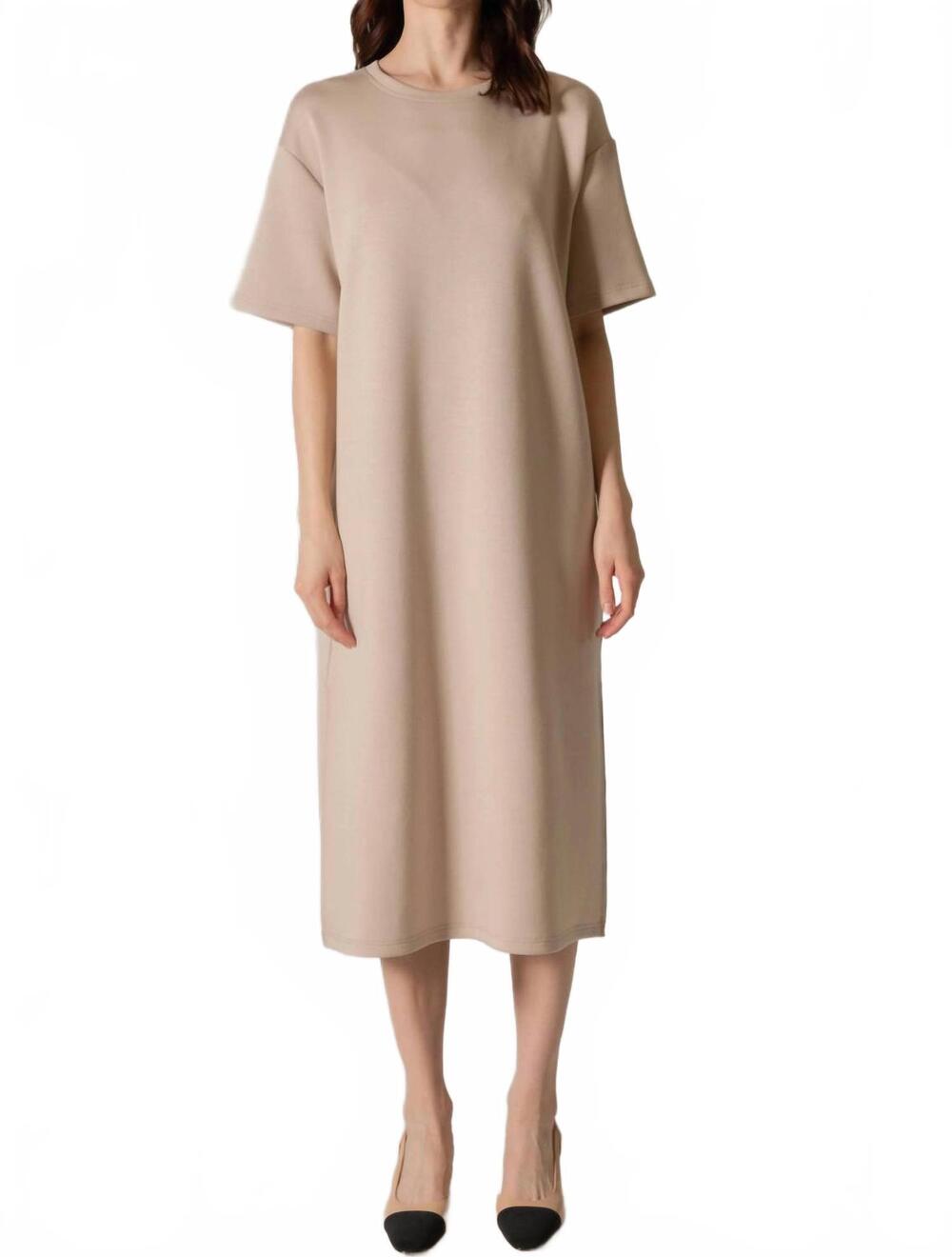 NEW P.CILL butter modal midi t-shirt dress in taupe